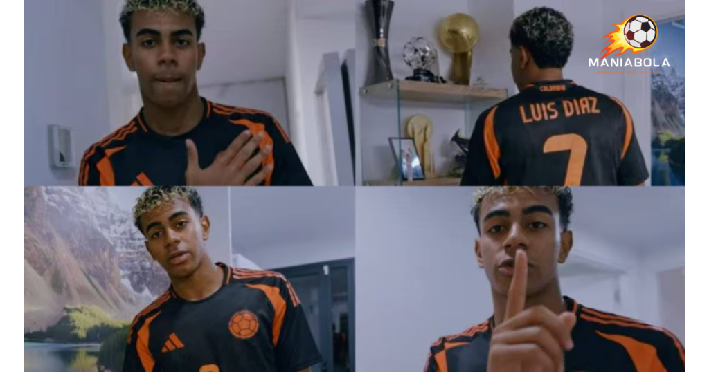 Lamine Yamal Pakai jersey Luiz Diaz