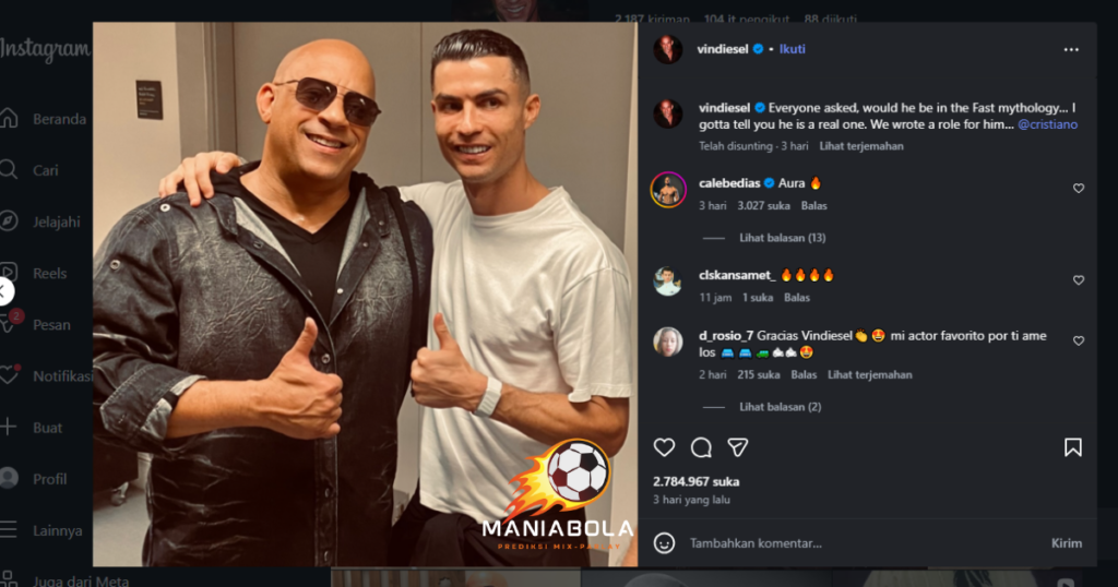 Vin Diesel dan Cristiano ronaldo